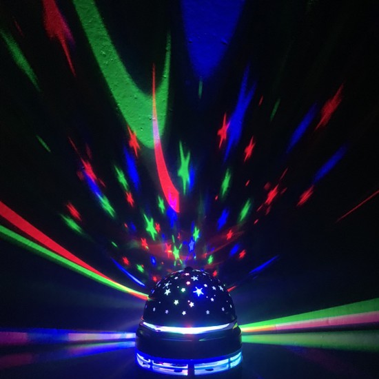 Novelty USB Charging RGB Projector  Lamp Automatically Rotating Led Night Light For Home Children Bedroom Decoration Magic Lights Black starry sky