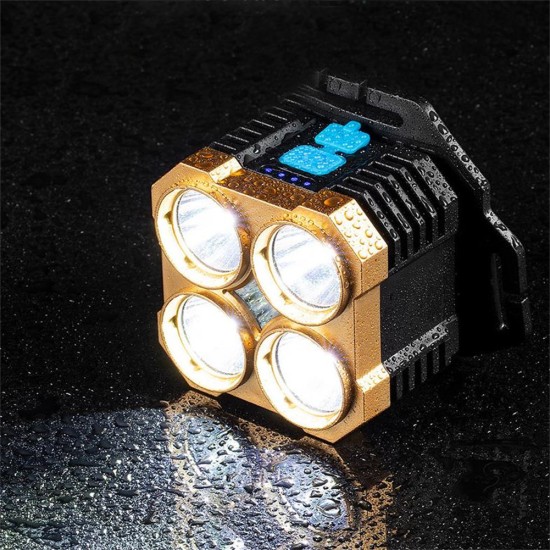 Outdoor Led Headlamp Multifunctional 90 Degree Adjustable Super Bright Usb Rechargeable Head-mounted Flashlight As shown