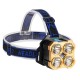 Outdoor Led Headlamp Multifunctional 90 Degree Adjustable Super Bright Usb Rechargeable Head-mounted Flashlight As shown