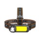 Outdoor Led Headlamp USB Rechargeable Head-mounted Flashlight Torch Cob Head Light for Hiking Camping