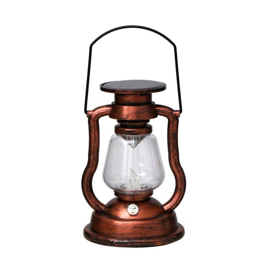 Outdoor Led Solar Lamp Retro Creative Kerosene Lamp Hanging Emergency Light for Picnic Silver