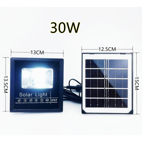 Outdoor Led Solar Light Waterproof IP67 High Brightness Flood Lamp 5 Brightness Adjustable 30W