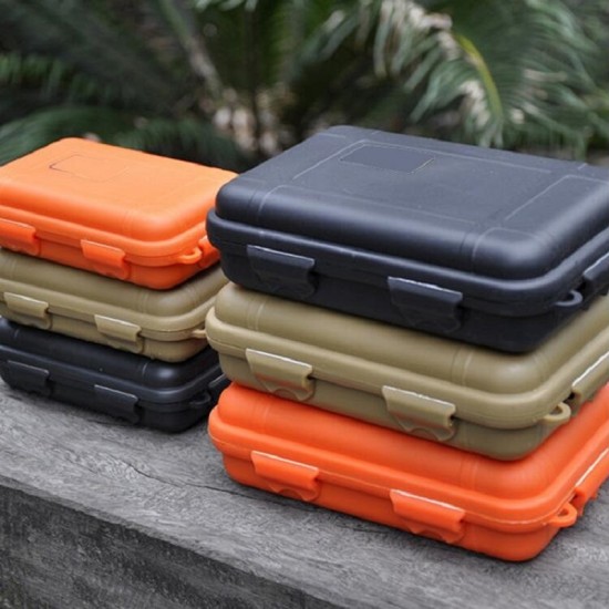 Outdoor Shockproof Waterproof Boxes Survival Airtight Case Holder For Storage Matches Small Tools Travel Sealed Containers Orange