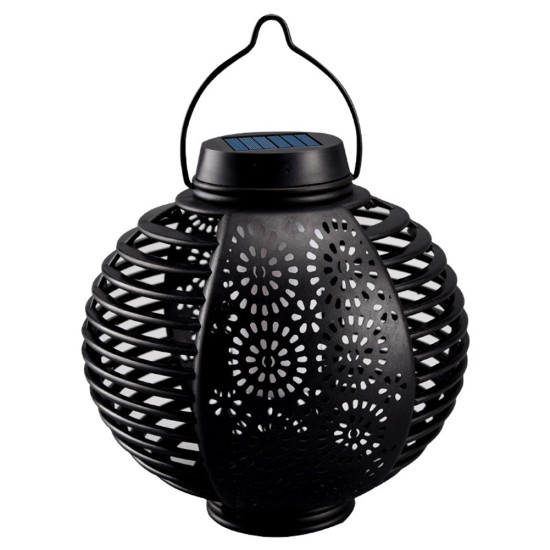 Outdoor Solar Lantern Lights IP65 Waterproof Hanging Decorative Light for Garden Patio Courtyard Lawn Black