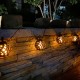 Outdoor Solar String Lights Waterproof with Flickering Flame Hanging Globe Decorative Lights for Garden Backyard