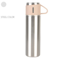 Outdoor Vacuum Cuo for Women Men Large Capacity 304 Stainless Steel Travel Portable Kettle Cup 500ML Steel color - insulation cup (cover cup dual-use models)