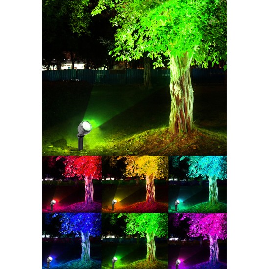 Outdoor Waterproof Spotlight Garden Lawn Lamp Safe Low Voltage Powered Park Square Road Community Landscape Light With Remote Control 1 for 1_US Plug