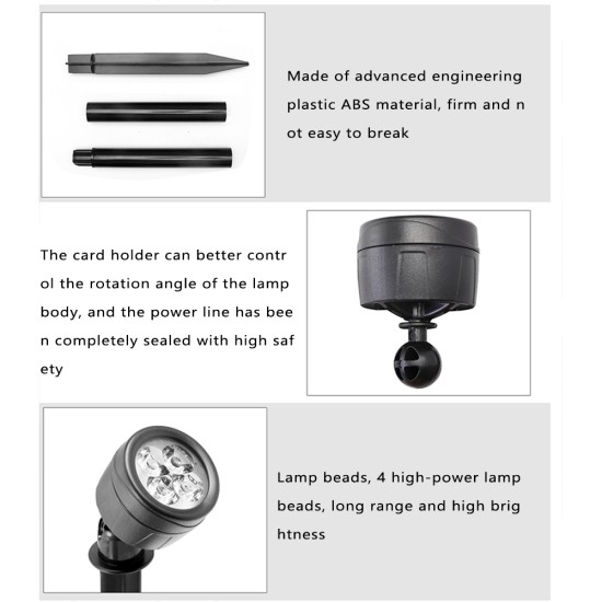 Outdoor Waterproof Spotlight Garden Lawn Lamp Safe Low Voltage Powered Park Square Road Community Landscape Light With Remote Control 3 in 1_EU Plug