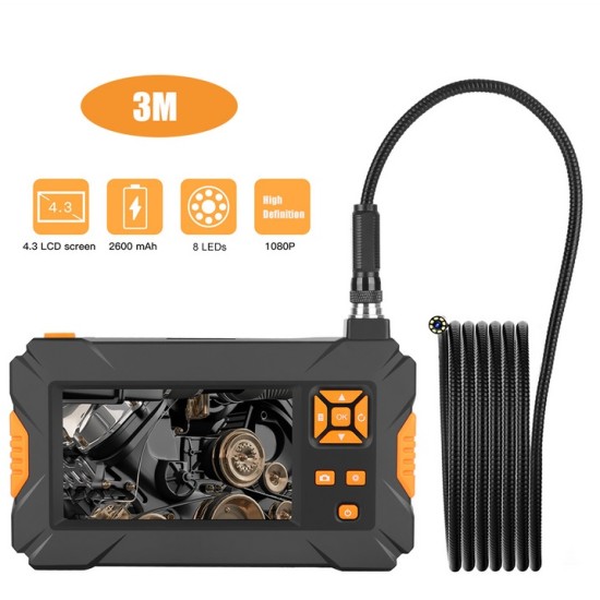 P30 Handheld Endoscope 4.3inch HD 1080P Display Screen IP67 Industrial Borescope 3 meters