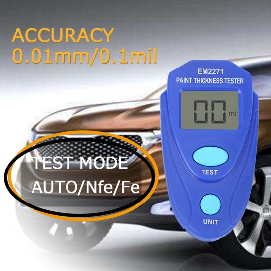 Painting Thickness Meter Digital Display Iron-based Magnetic Galvanized Coating Film Thickness Gauge Black