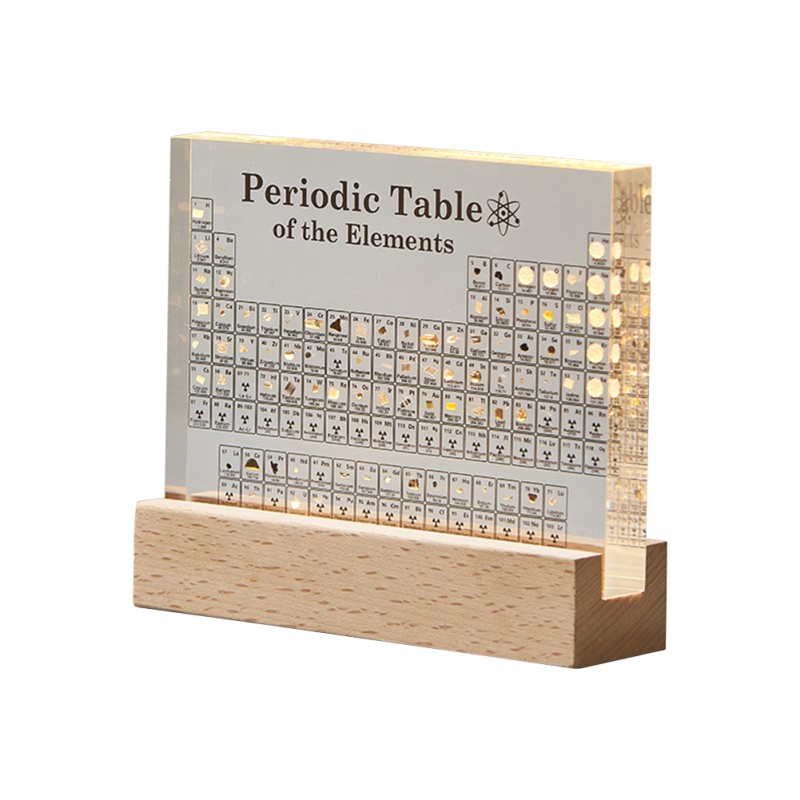 Periodic Table With Light, Acrylic Periodic Table Ornaments With 83 Kinds Of Real Elements And Wooden Stand, Home Decor For Science Lovers Students Gifts Built-in transparent Periodic Table With Light, Acrylic Periodic Table Ornaments With 83 Kinds Of Real Elements And Wooden Stand, Home Decor For Science Lovers Students Gifts Built-in transparent