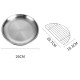 Pork Chop Plate Cafe Salad Plate Stainless Steel Plate (23cm/26cm) With Rack Large 26cm_Disc + rack