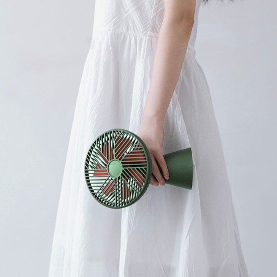 Portable 7 Blades Handheld Small Fan USB Charging Desktop Fan for Home Bedside green_Mobile Edition