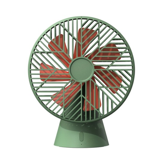 Portable 7 Blades Handheld Small Fan USB Charging Desktop Fan for Home Bedside green_Plug-in version