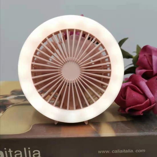 Portable Fan Mobile Phone Selfie Beauty Fill Light Fan with 3 Modes Speed Adjustable Dark blue_9.5cm * 9