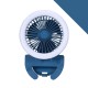 Portable Fan Mobile Phone Selfie Beauty Fill Light Fan with 3 Modes Speed Adjustable Dark blue_9.5cm * 9