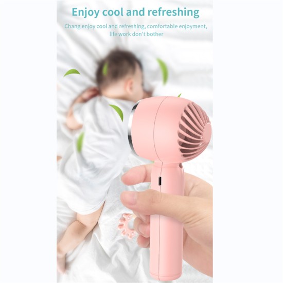 Portable Handheld Fan 2000mah High-capacity Battery Usb Rechargeable High-speed Mini Desktop Fan pink