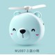 Portable Handheld Fan with LED Fill Light Makeup Mirror Mini USB Charging Fan Blue bear makeup mirror fan_8.5 * 3.5 * 10