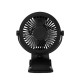 Portable Handheld Mini  Fan 3 Speeds Usb Rechargeable Silent Clip-on Desk Baby Stroller Cooling Fan black