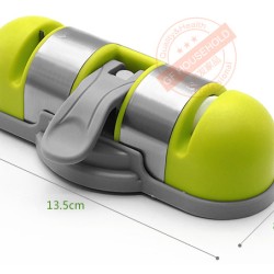 Portable Kitchen Double Groove Sharpening Stone Grinder Whetstone with Suction Cup As shown