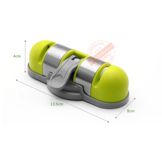 Portable Kitchen Double Groove Sharpening Stone Grinder Whetstone with Suction Cup As shown