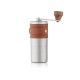 Portable Manual Coffee Grinder Adjustable Grind Size Detachable Design Leather Case Mill Machine brown