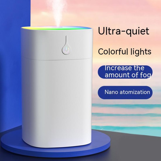 Portable Mini Air Humidifier Home Car Colorful Usb Charging Silent Mist Purifier Aroma Essential Oil Diffuser White