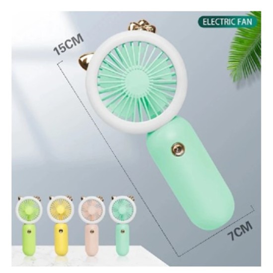 Portable Mini Fan Usb Rechargeable Handheld 3 Speeds Cooling Fan Night Light Random Color deer