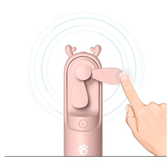 Portable Mini Fan for Home Office Desk Travel USB Rechargeable Fan Pink Rabbit