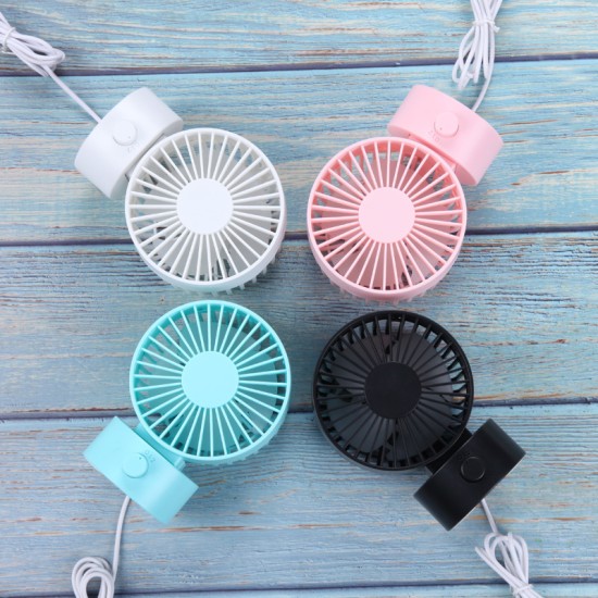 Portable Mini USB Charging Fan Desktop Office Shaking Electric Fan Decoration Pink_102*79*138mm