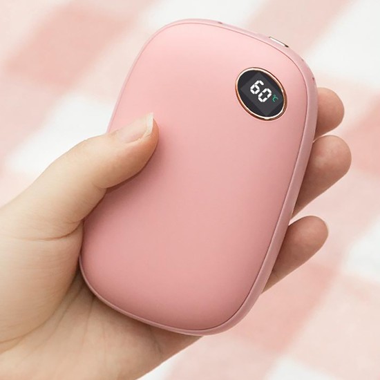 Portable Mini Usb Hand Warmers 3 Levels Temperature Adjustable Rechargeable Hands Heater Mobile Power Bank Pink