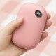 Portable Mini Usb Hand Warmers 3 Levels Temperature Adjustable Rechargeable Hands Heater Mobile Power Bank Pink