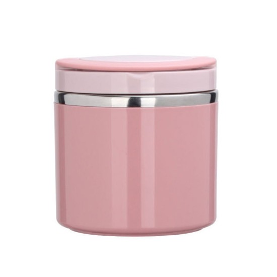 Portable Stainless Steel Breakfast  Cup Soup Bowl Thermal Storage Container Sealed Bento Box With Handle blue_630 ml