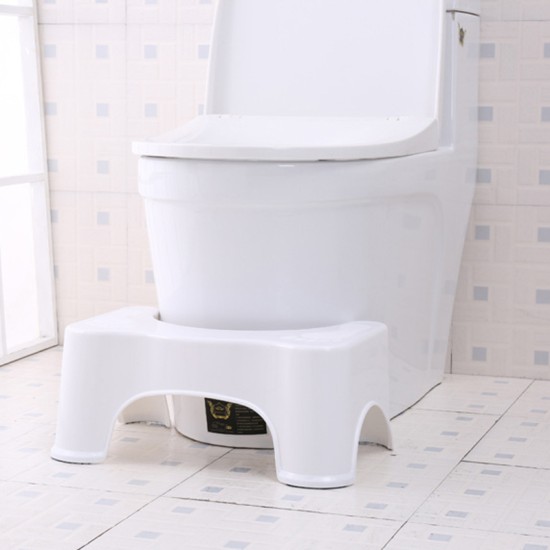 Potty Help Prevent Constipation Bathroom Toilet Aid Squatty Step Foot Stool for Elderly Children Pregnant Women White_40x26.5x17cm;white