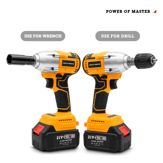 Power Impact Wrench Lithium Battery Screwdriver Socket Wrench Electric Impact Driver with 330nm Home Tools Kit US Plug