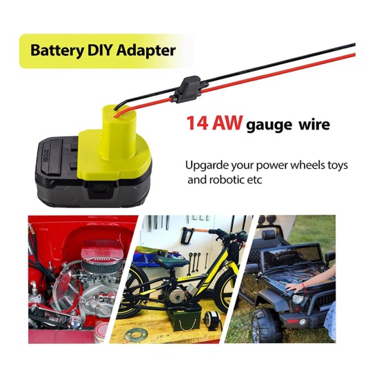 Power Wheel Adapter Compatible for Ryobi One + 18v Battery Power Connector