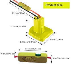 Power Wheel Adapter for Ryobi One + 18v Li-ion Ni-cd Battery Adapter with Fuse Wire Terminal Switch