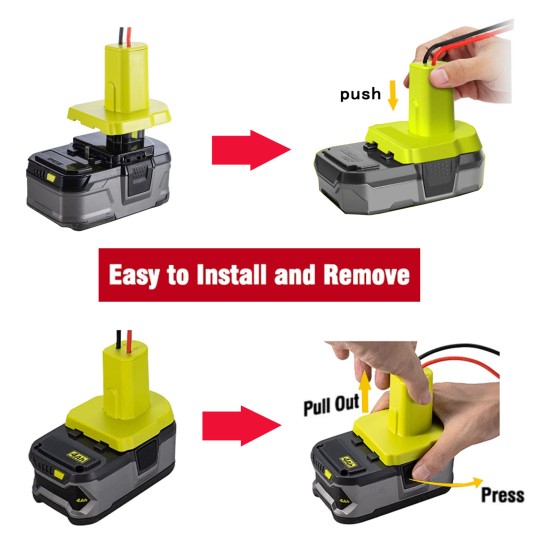 Power Wheel Adapter for Ryobi One + 18v Li-ion Ni-cd Battery Adapter with Fuse Wire Terminal Switch