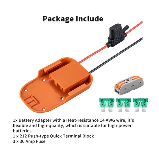 Power Wheel Adapter with Mounting Holes Compatible for Ridgid Aeg 18v Battery Power Connectors