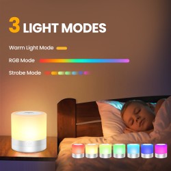 RGB Colorful Night Light 7 Color-Changing Adjustable Brightness Table Lamp with Handle without remote control