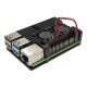 Raspberry Pi 4 Aluminum Case with Dual Cooling Fan Metal Shell Black Enclosure for RPI 4 Model B double fan