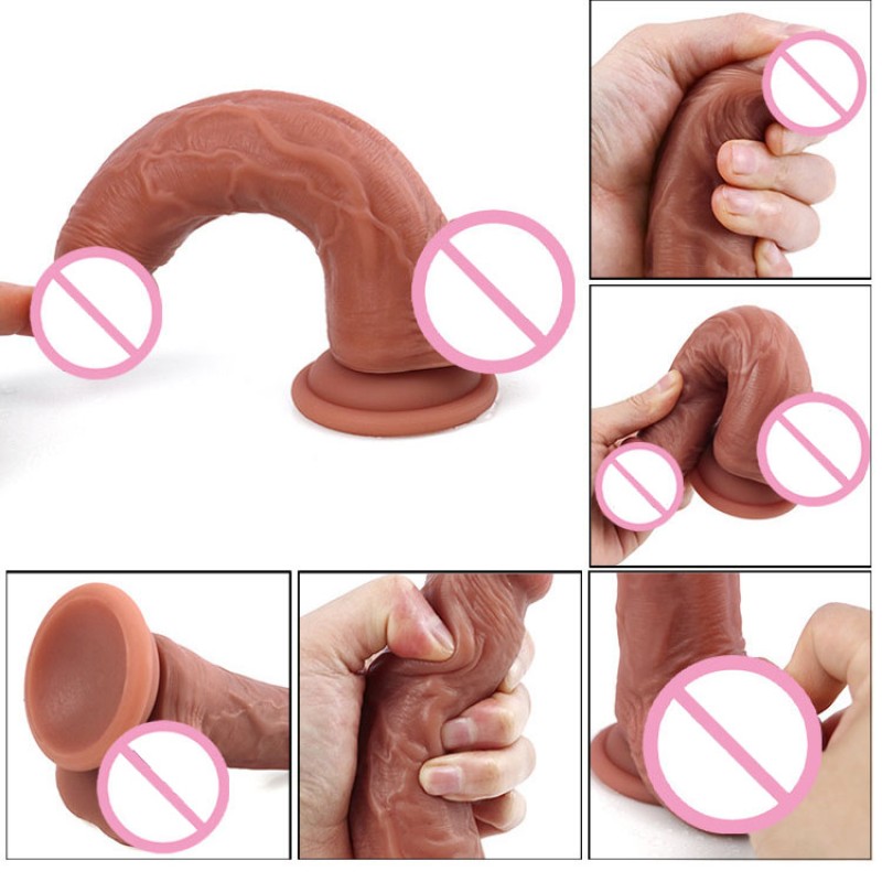 Realistic Dildo with Suction Cup Big Artificial Silicone Penis for Women Vaginal G-spot Anal Female Lovers Sex Toys G48 Realistic Dildo with Suction Cup Big Artificial Silicone Penis for Women Vaginal G-spot Anal Female Lovers Sex Toys G48