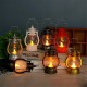 Retro  Kerosene  Lamp Colorful Button Battery Switch Small Oil Light Lantern Art Pendant Christmas Halloween Crafts Decorations Bronze silver