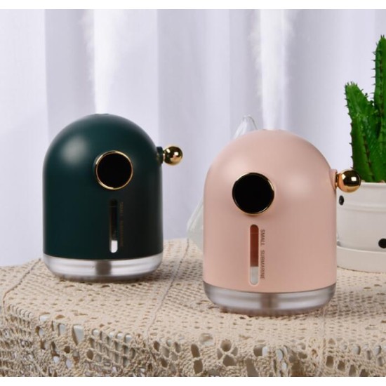 Retro Air Humidifier Mini USB Rechargeable Night Light for Home Office Pink