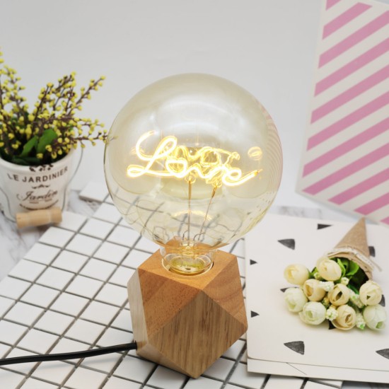 Retro LED Love Letter Lamp G125 Edison Bulb with Yellow Galss Shell for Home Decoration