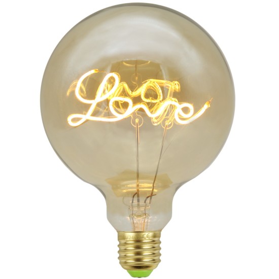 Retro LED Love Letter Lamp G125 Edison Bulb with Yellow Galss Shell for Home Decoration