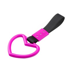 Ring Heart Train Bus Handle Hand Strap Drift Charm Strap Drift Auto Accessories Car Styling Black belt pink heart