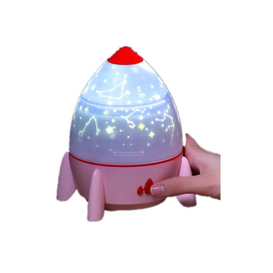 Rocket Projection Lamp Rotating Romantic Atmosphere Light USB Charging LED Night Light Pink