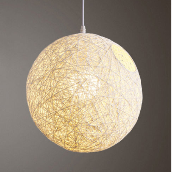 Round Concise Hand-woven Rattan Vine Ball Pendant Lampshade Light Lamp Shades Light Accessories(15cm Diameter) Coffee