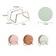 Round Leather Insulation Coaster Home Office Table Mat Placemats with Storage Stand Kitchen Supplies Pink